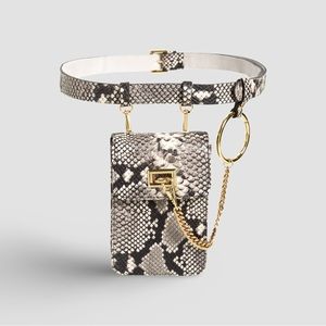 NWT B-LOW THE BELT Ari Python Belt Bag (Retail $175)